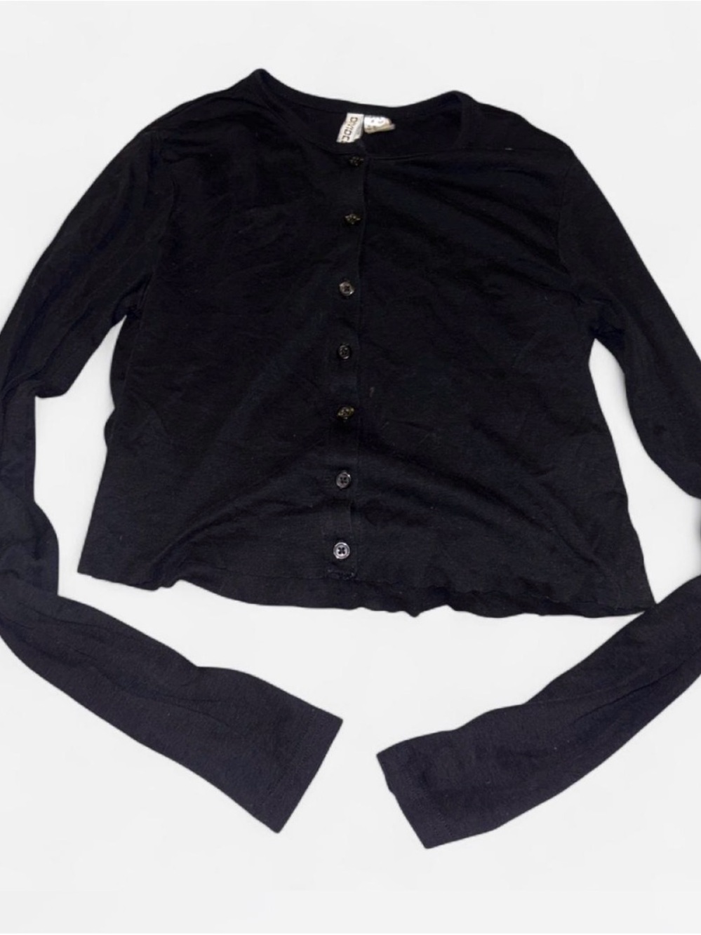 Divided Black Button-Front Women's Top